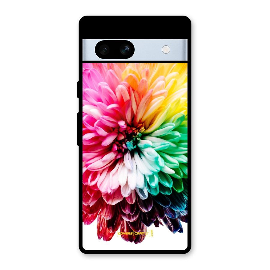 Colorful Flower Glass Back Case for Google Pixel 7a