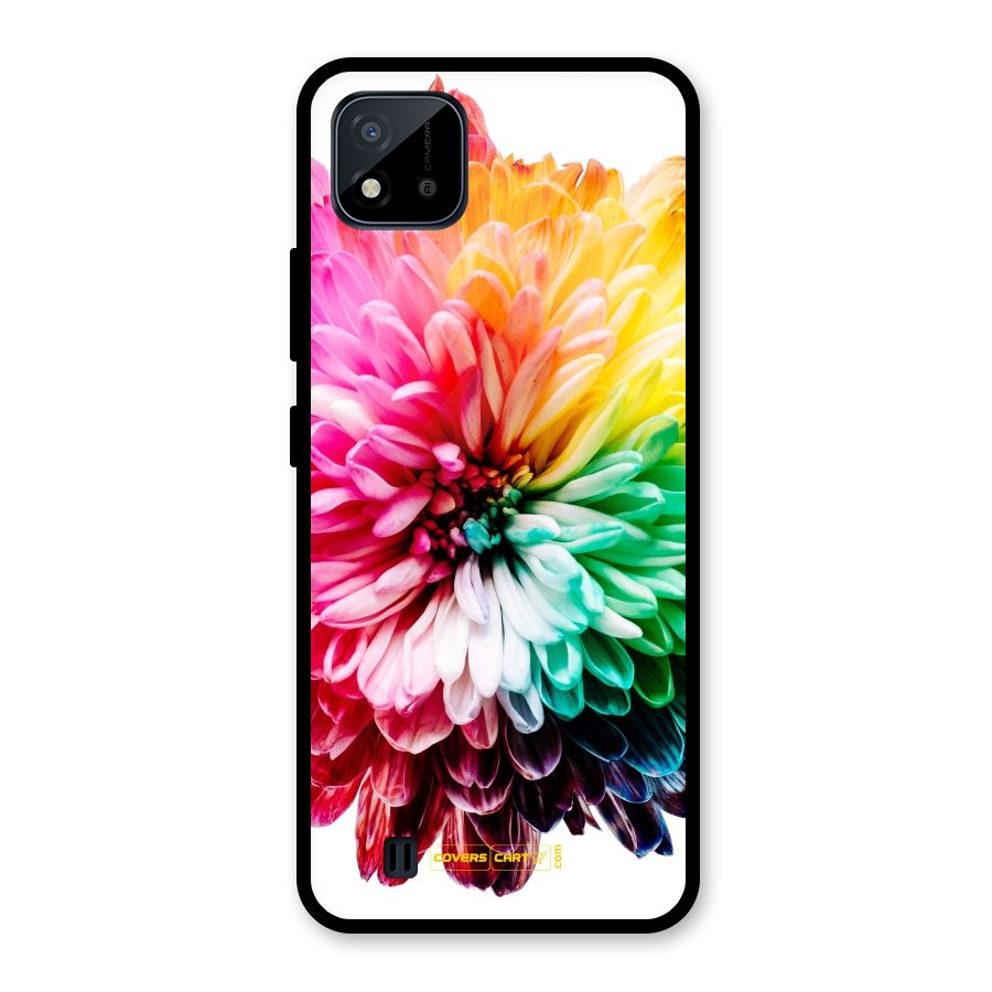 Colorful Flower Glass Back Case for Realme C11 2021