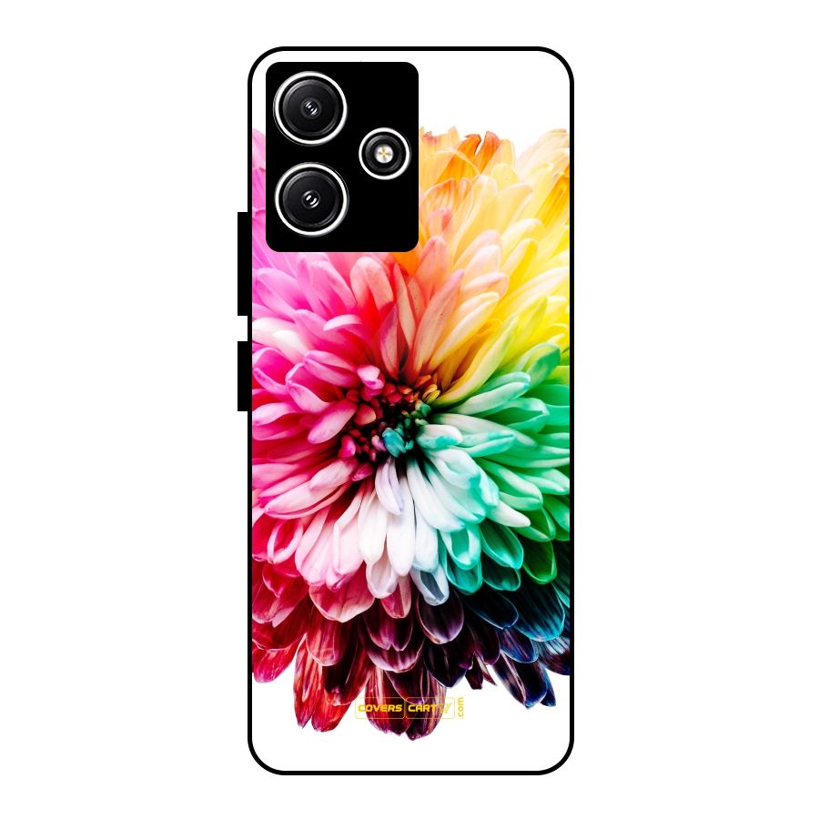 Colorful Flower Glass Back Case for Redmi 12 5G