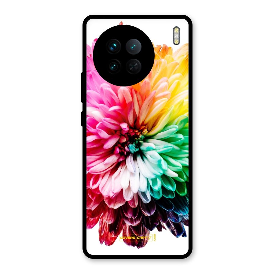 Colorful Flower Glass Back Case for Vivo X90