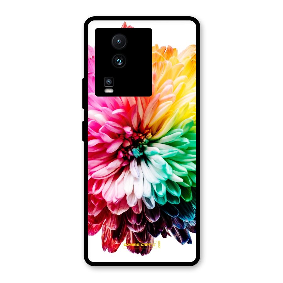 Colorful Flower Glass Back Case for Vivo iQOO Neo 7