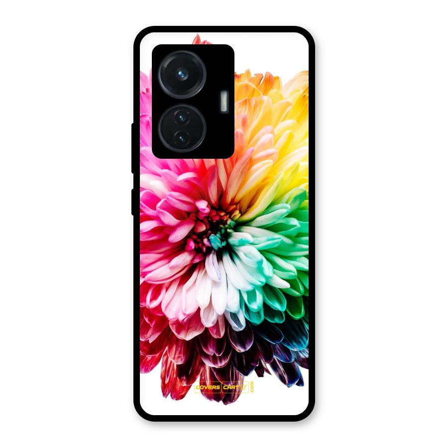 Colorful Flower Glass Back Case for iQOO Z6 44W