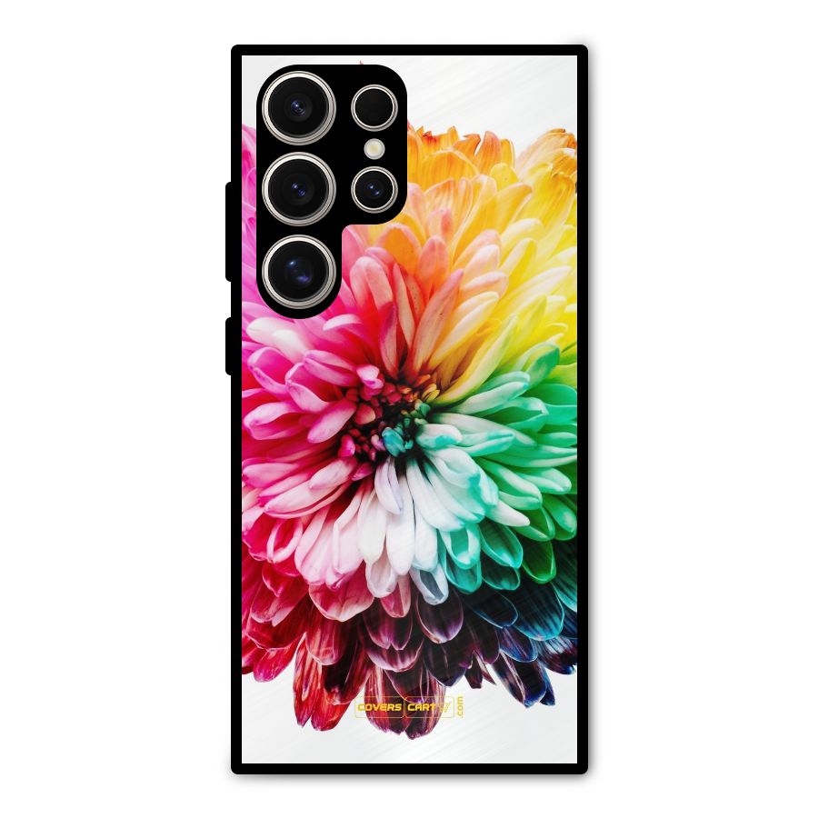 Colorful Flower Metal Back Case for Galaxy S24 Ultra