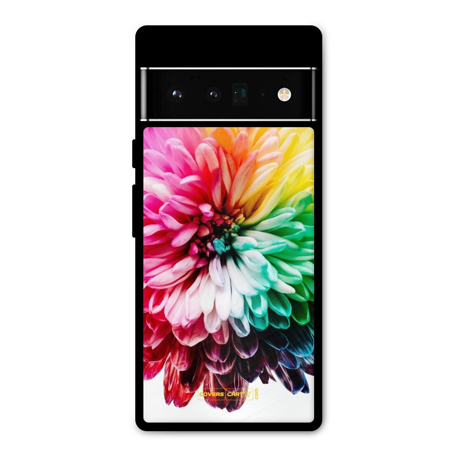 Colorful Flower Metal Back Case for Google Pixel 6 Pro