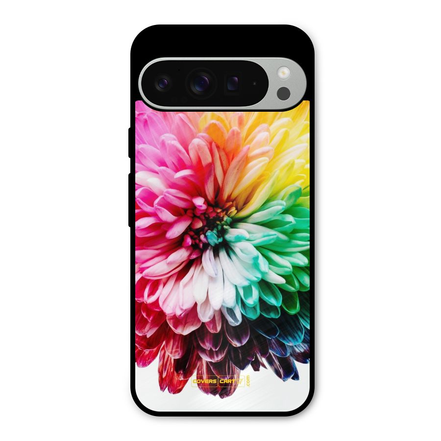 Colorful Flower Metal Back Case for Google Pixel 9 Pro XL