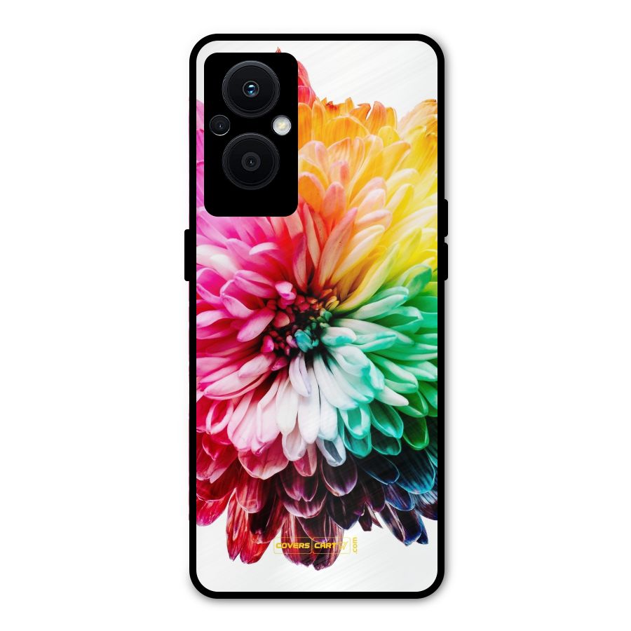 Colorful Flower Metal Back Case for Oppo F21 Pro 5G
