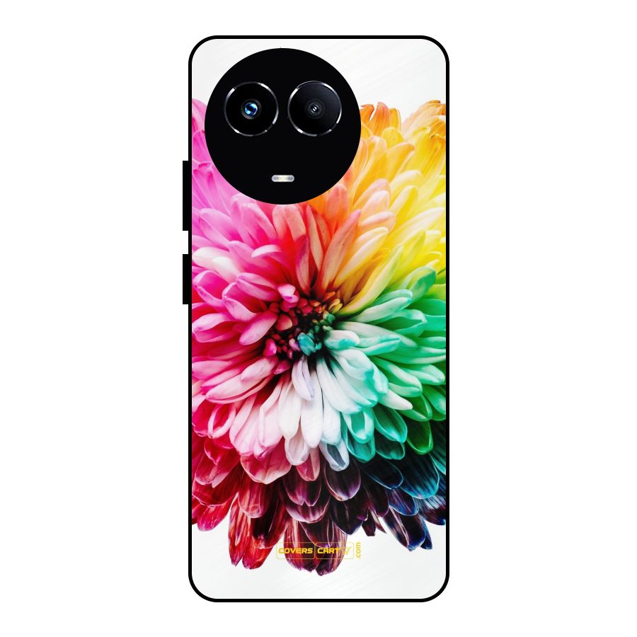 Colorful Flower Metal Back Case for Realme 11X