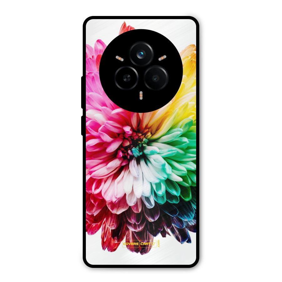 Colorful Flower Metal Back Case for Realme 14 Pro
