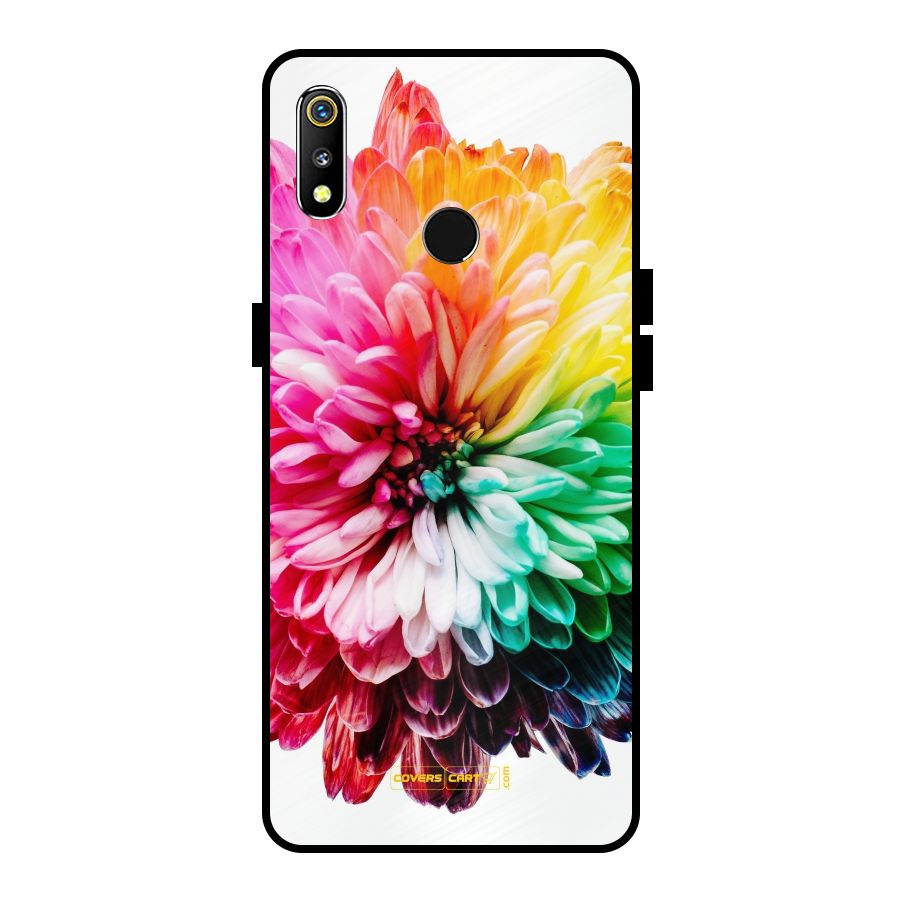 Colorful Flower Metal Back Case for Realme 3i