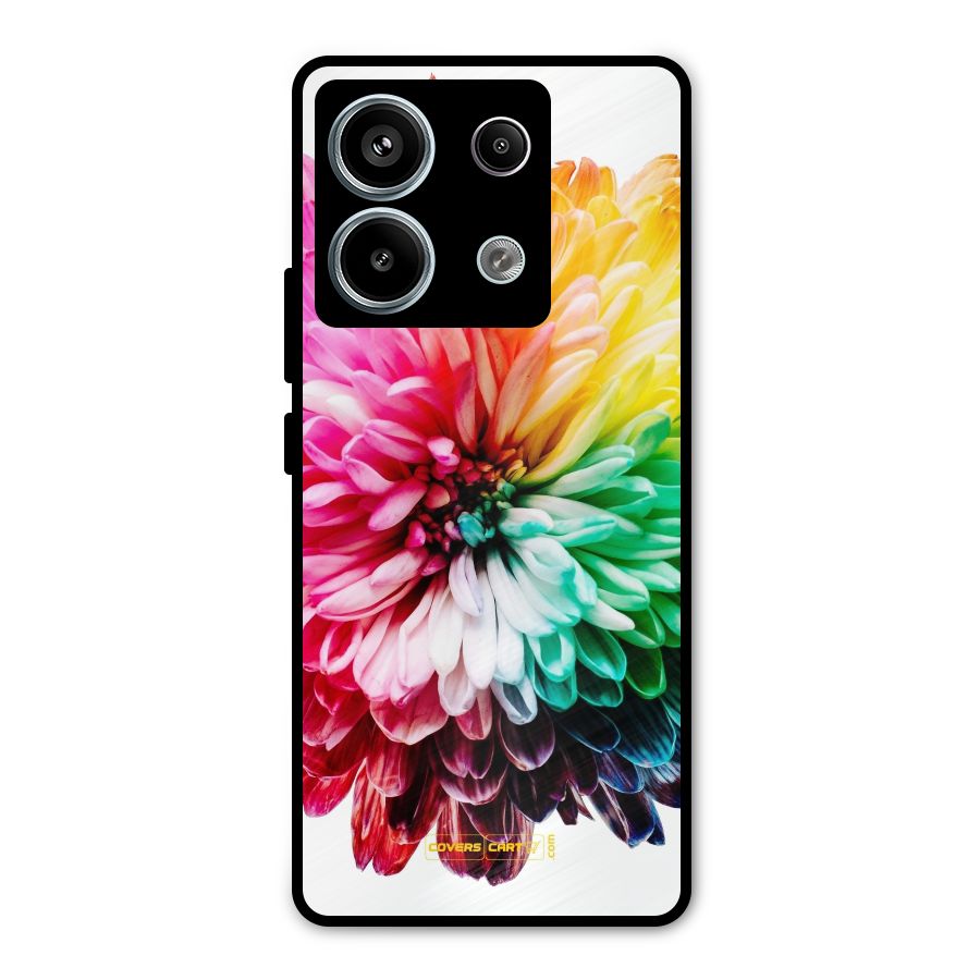Colorful Flower Metal Back Case for Redmi Note 13 Pro 5G