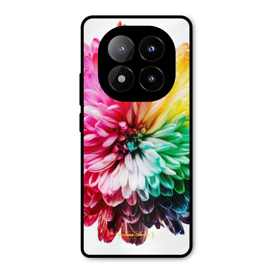 Colorful Flower Metal Back Case for Redmi Note 14 Pro Plus 5G