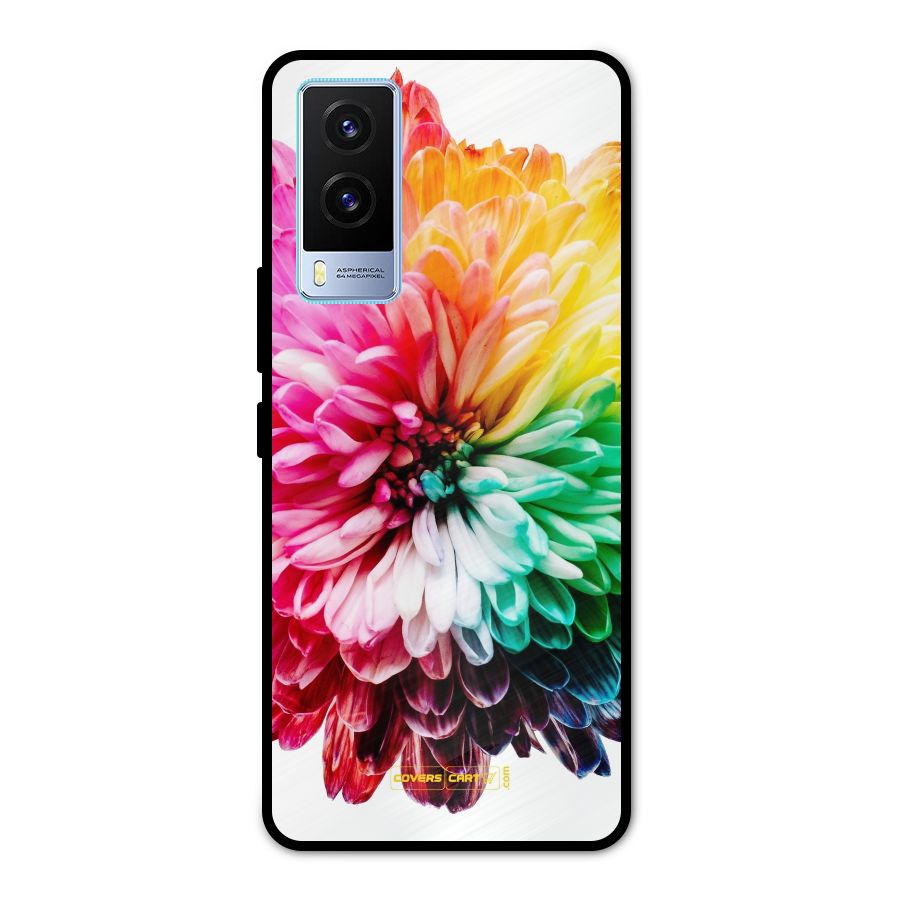 Colorful Flower Metal Back Case for Vivo V21e 5G