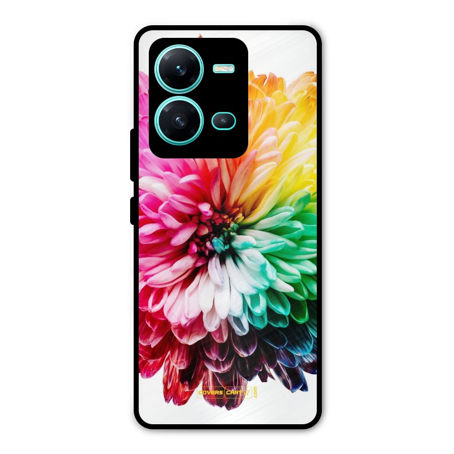 Colorful Flower Metal Back Case for Vivo V25