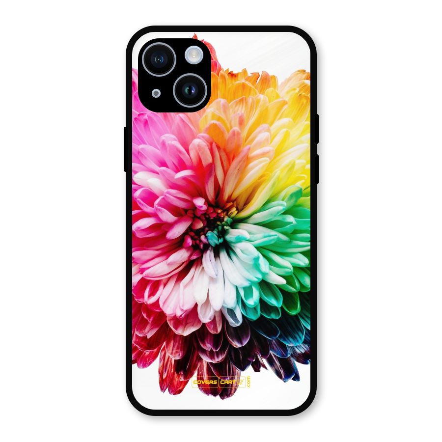 Colorful Flower Metal Back Case for iPhone 14