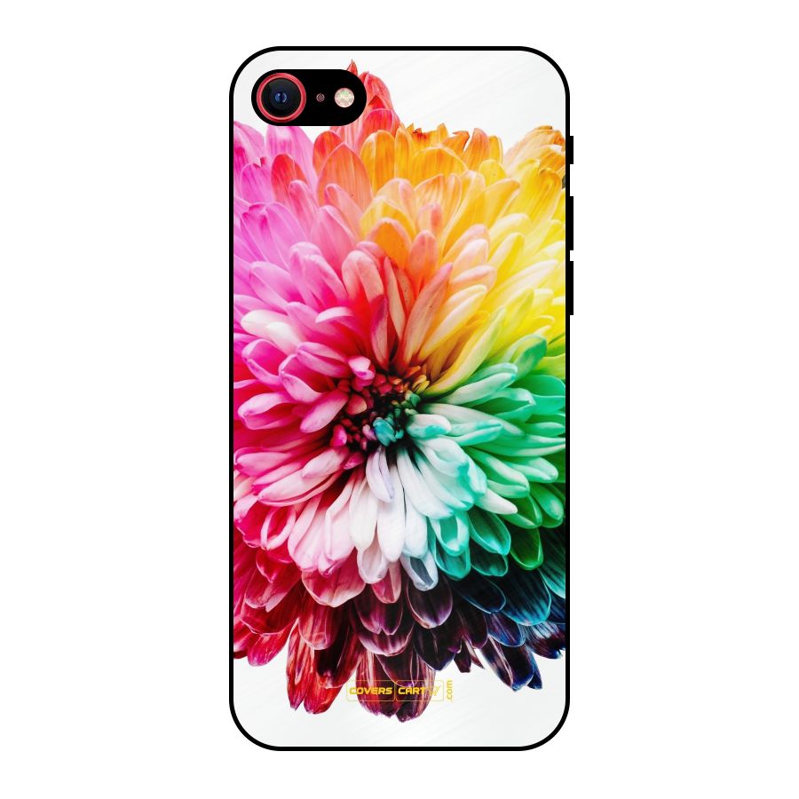 Colorful Flower Metal Back Case for iPhone 7