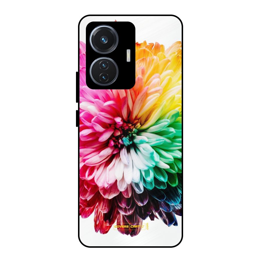 Colorful Flower Metal Back Case for iQOO Z6 44W
