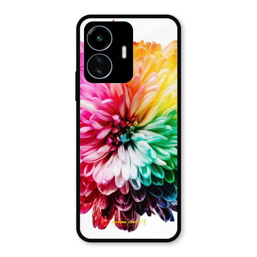 Colorful Flower Metal Back Case for vivo iQOO Z6 Lite 5G