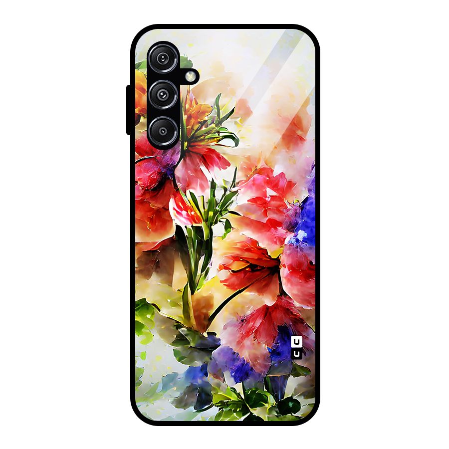 Colorful Flowers Fine Art Glass Back Case for Galaxy M34 5G