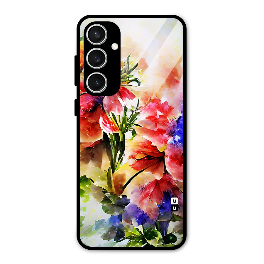 Colorful Flowers Fine Art Glass Back Case for Galaxy S23 FE
