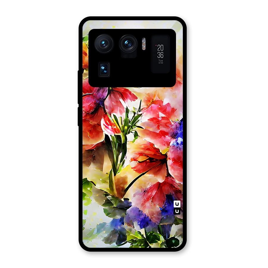 Colorful Flowers Fine Art Glass Back Case for Mi 11 Ultra