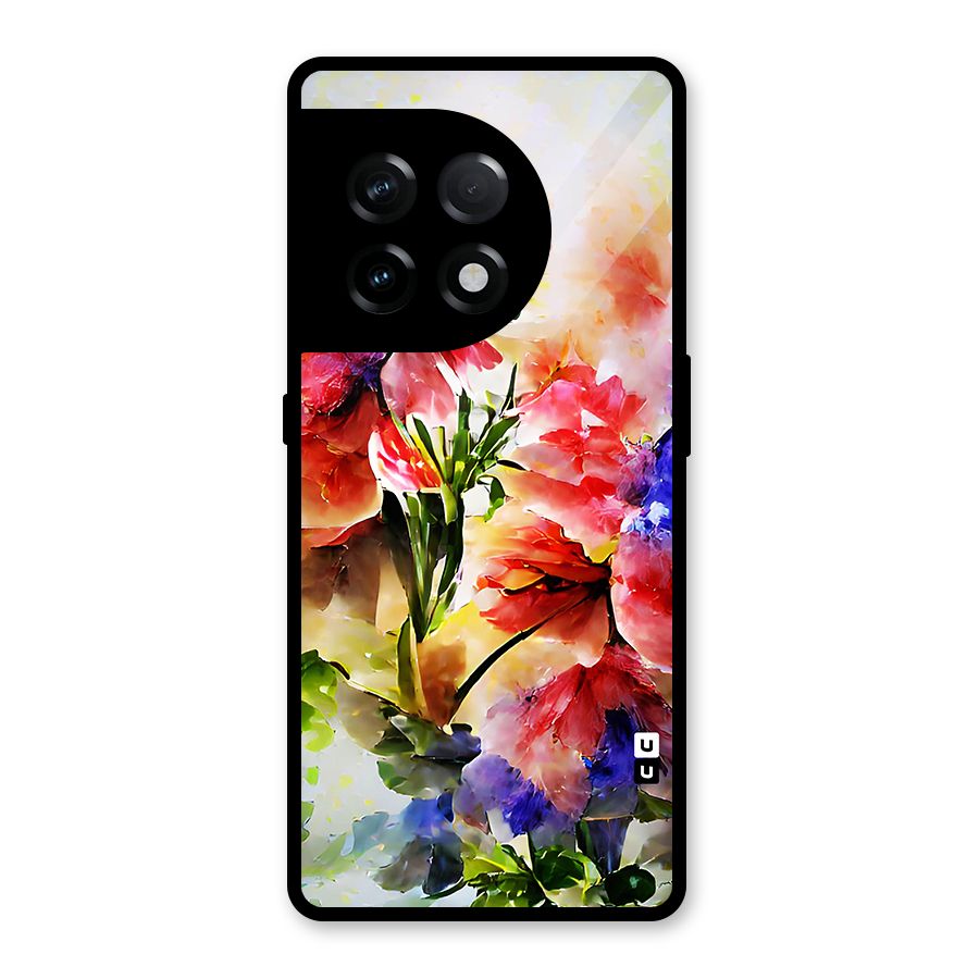 Colorful Flowers Fine Art Glass Back Case for OnePlus 11R