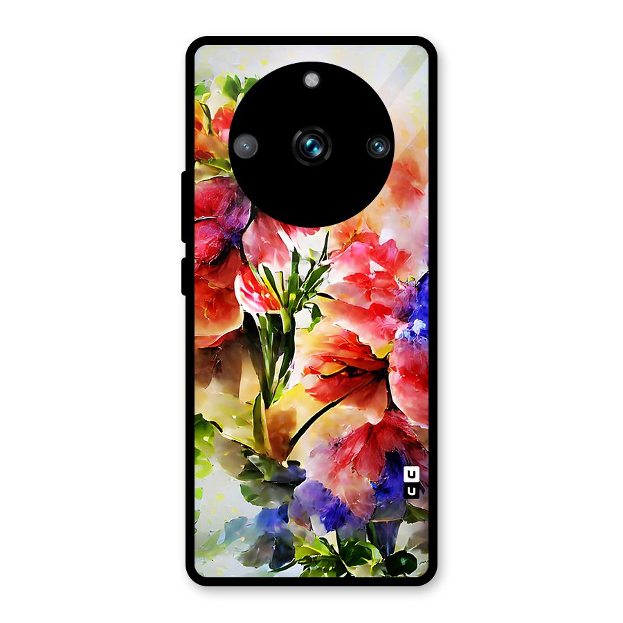 Colorful Flowers Fine Art Glass Back Case for Realme 11 Pro Plus