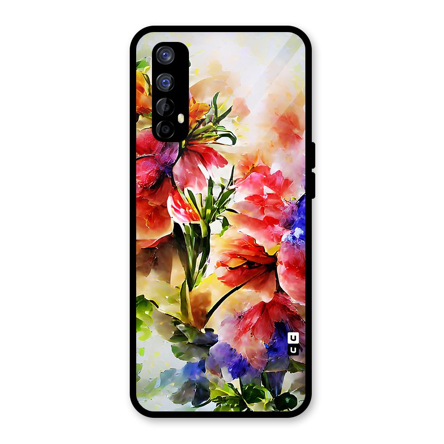 Colorful Flowers Fine Art Glass Back Case for Realme 7