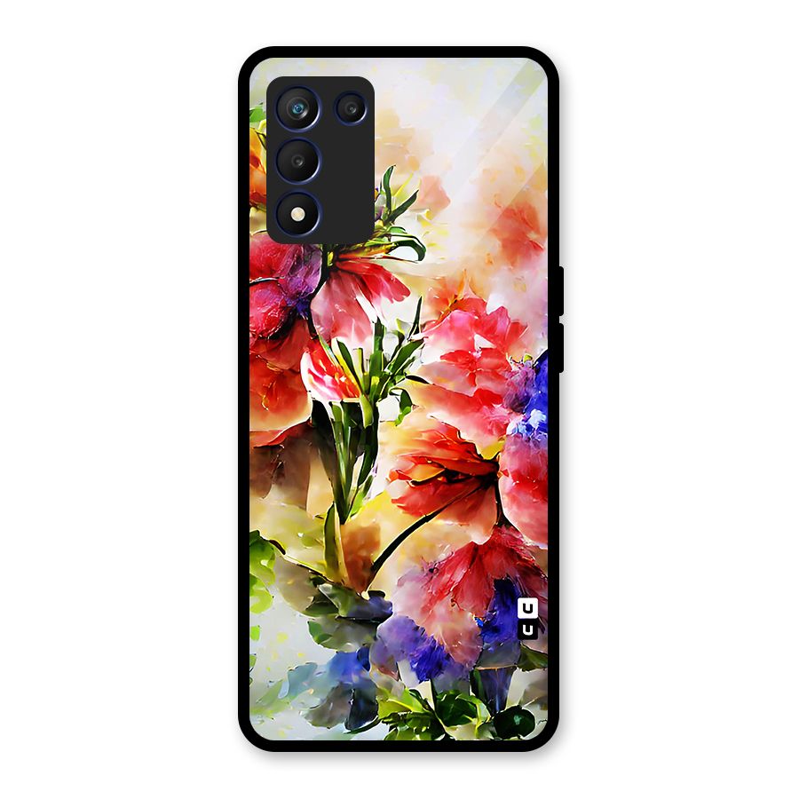 Colorful Flowers Fine Art Glass Back Case for Realme 9 5G Speed