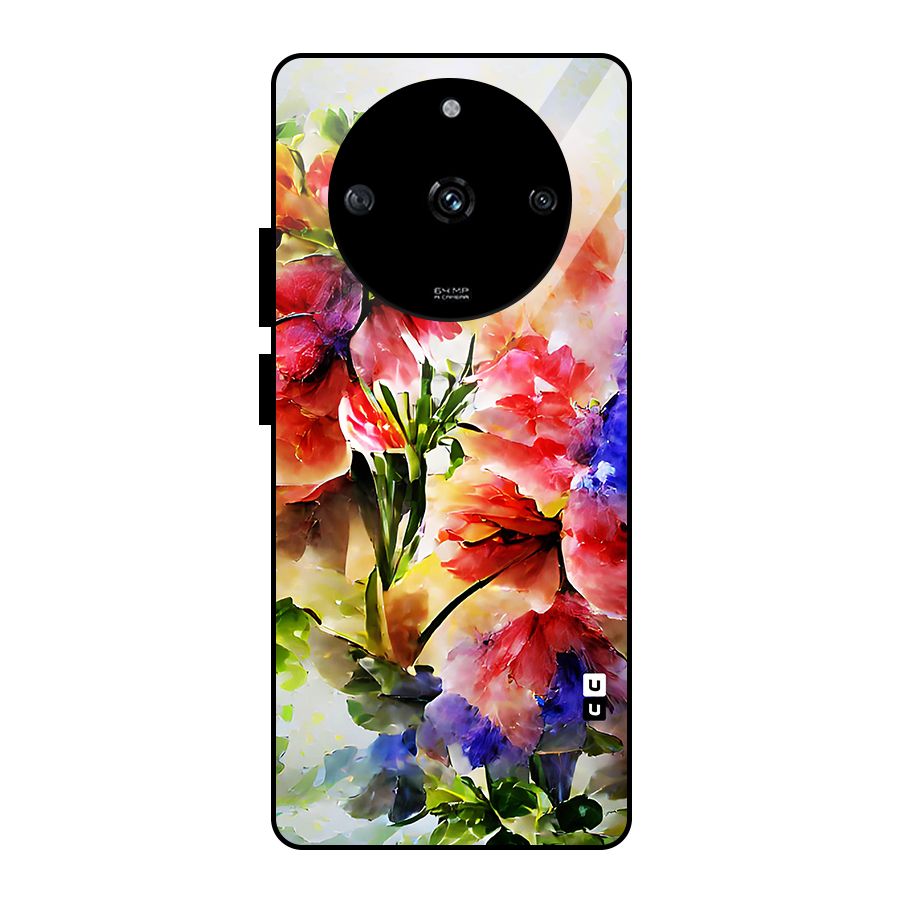 Colorful Flowers Fine Art Glass Back Case for Realme Narzo 60 5G