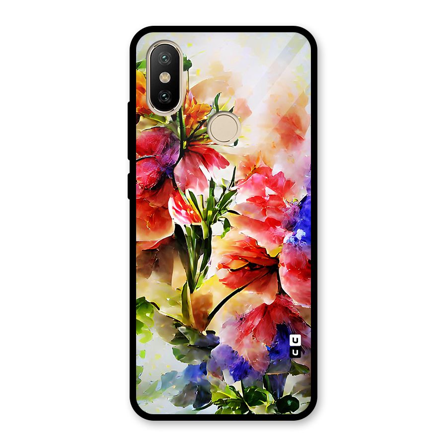 Colorful Flowers Fine Art Glass Back Case for Redmi A2
