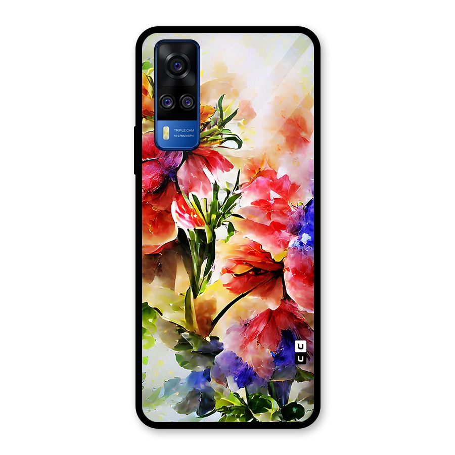 Colorful Flowers Fine Art Glass Back Case for Vivo Y31