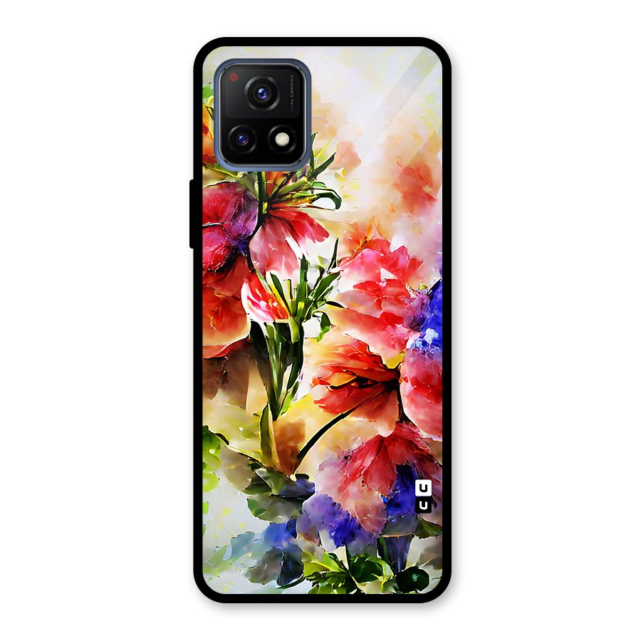 Colorful Flowers Fine Art Glass Back Case for Vivo Y72 5G