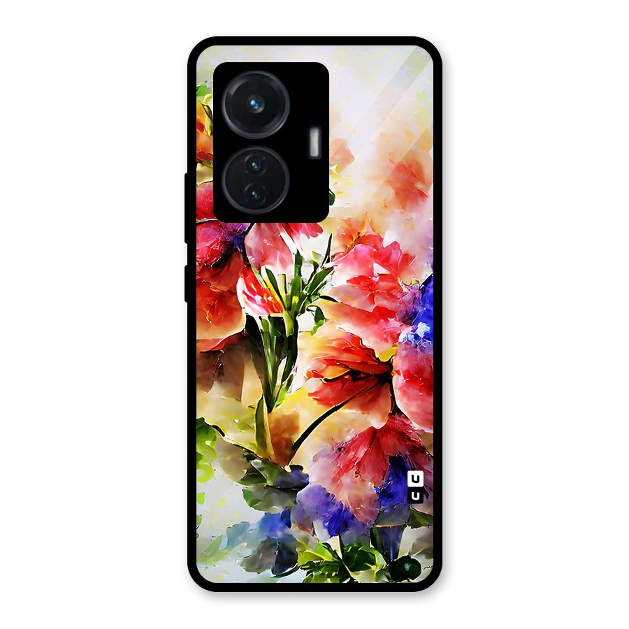 Colorful Flowers Fine Art Glass Back Case for iQOO Z6 44W