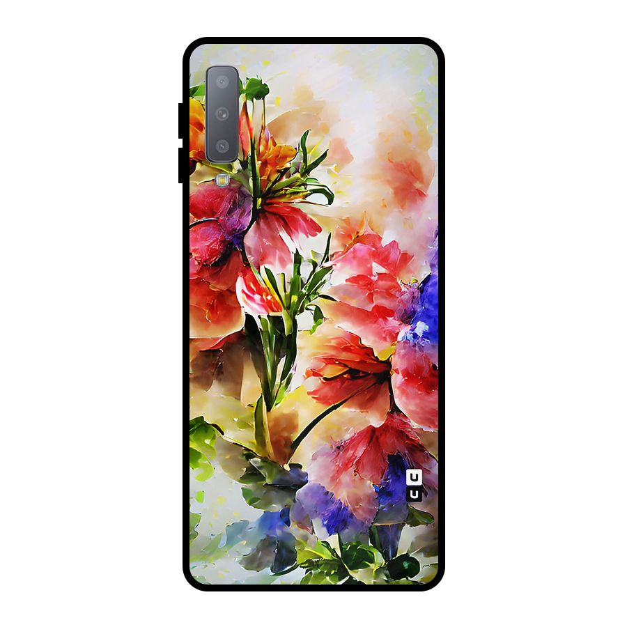 Colorful Flowers Fine Art Metal Back Case for Galaxy A7 (2018)