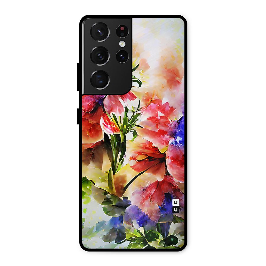 Colorful Flowers Fine Art Metal Back Case for Galaxy S21 Ultra 5G