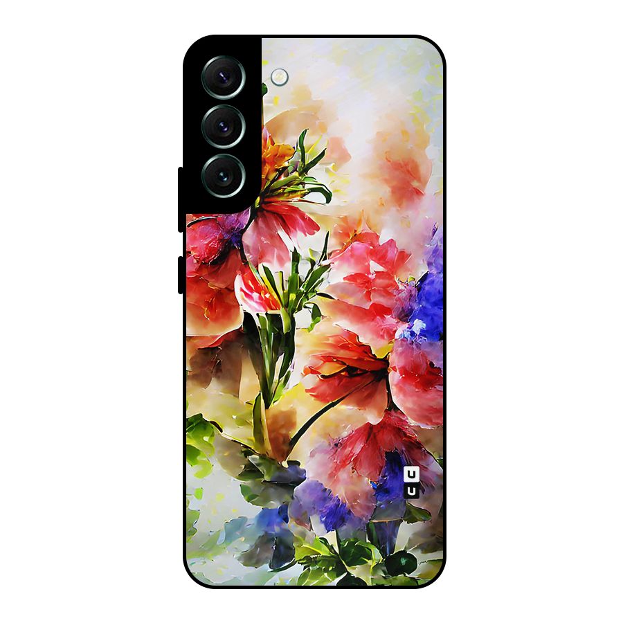 Colorful Flowers Fine Art Metal Back Case for Galaxy S22 Plus 5G