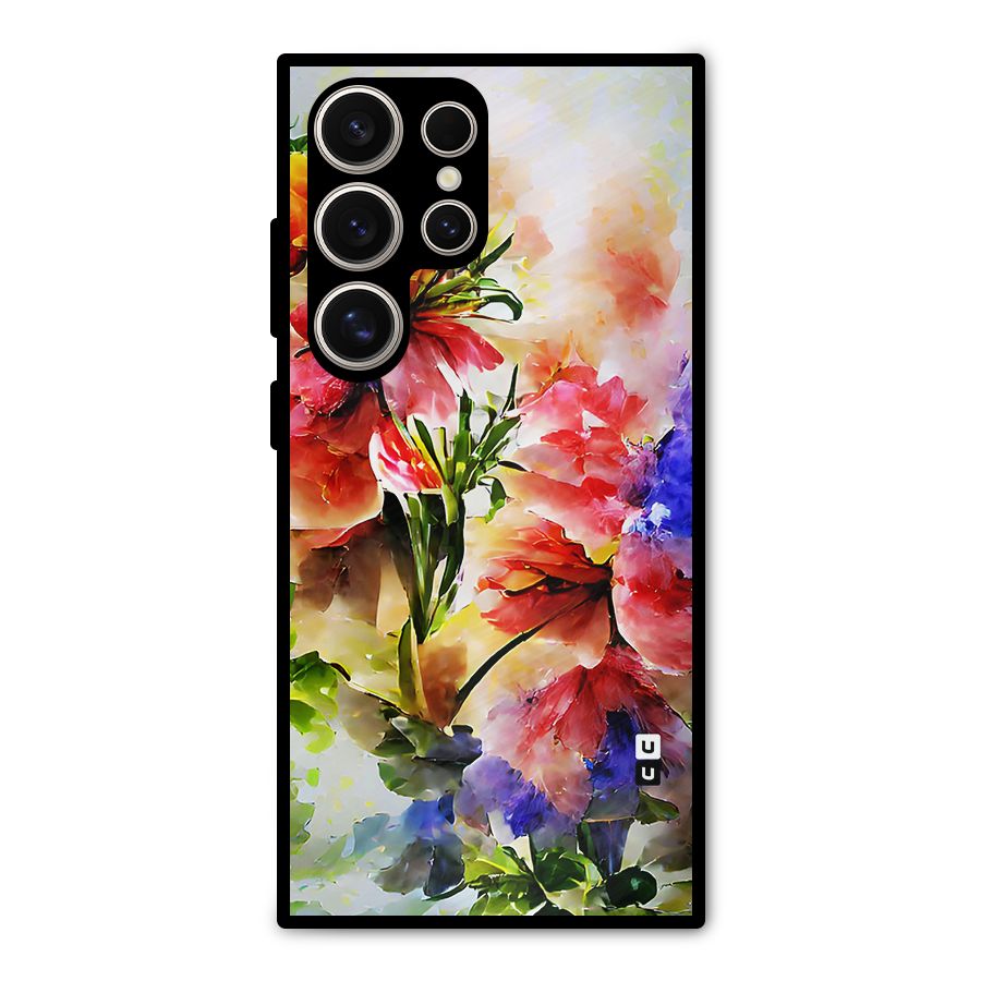 Colorful Flowers Fine Art Metal Back Case for Galaxy S24 Ultra