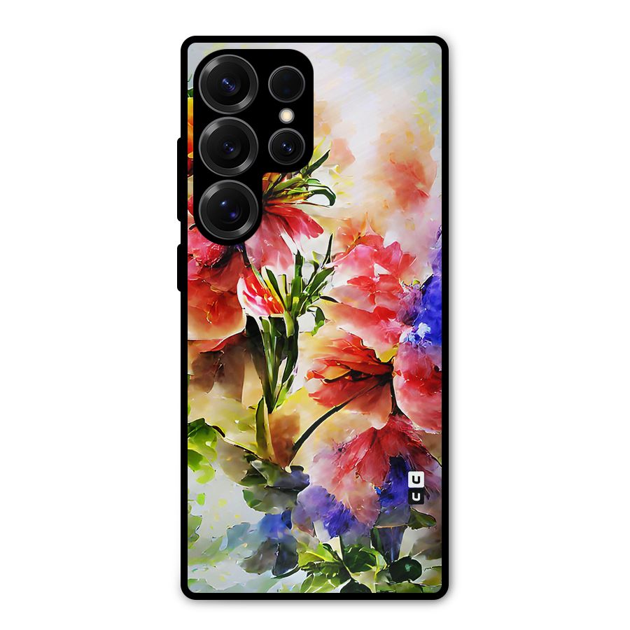 Colorful Flowers Fine Art Metal Back Case for Galaxy S25 Ultra