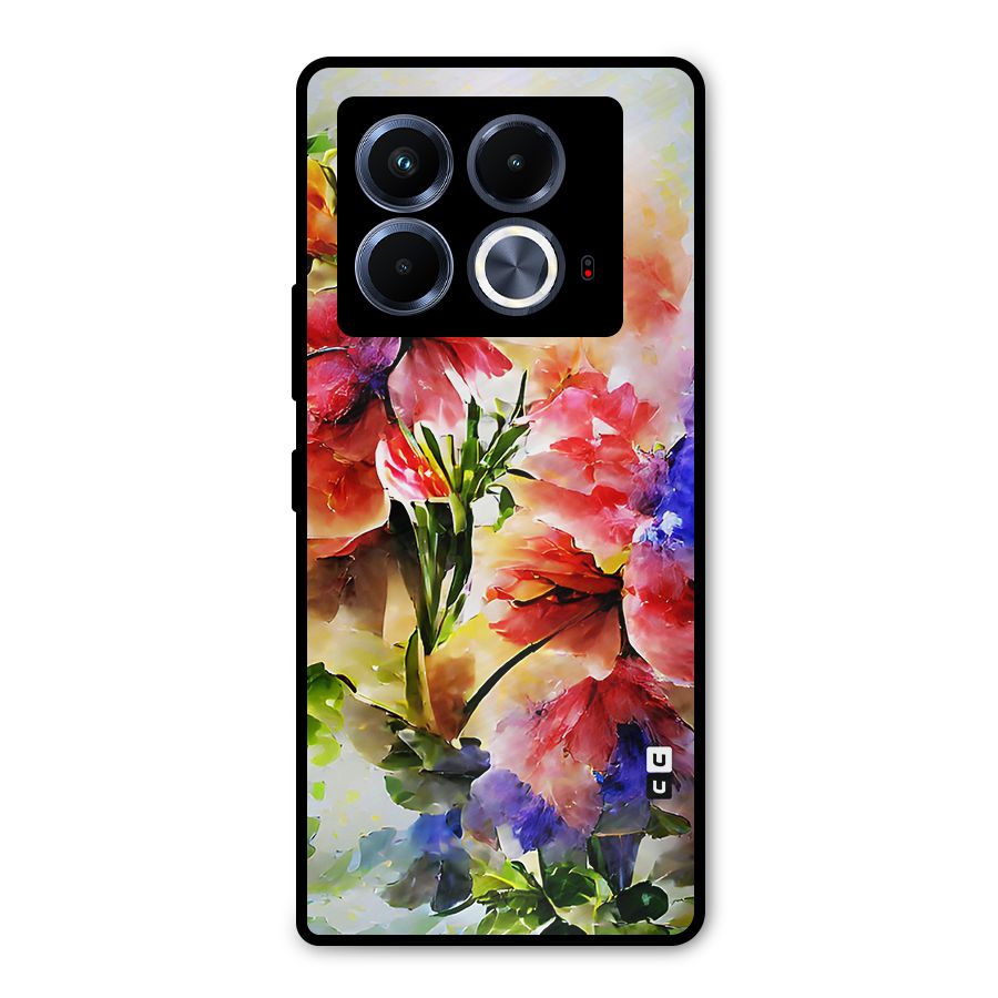Colorful Flowers Fine Art Metal Back Case for Infinix Note 40 5G