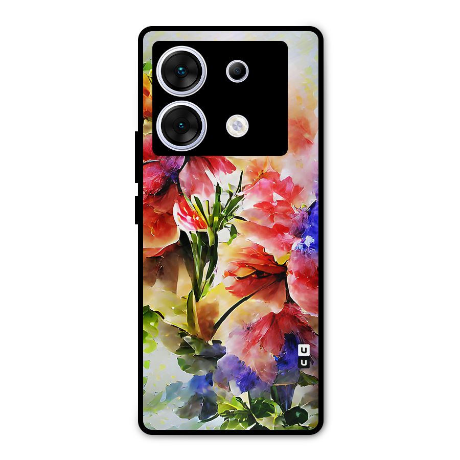 Colorful Flowers Fine Art Metal Back Case for Infinix Zero 30 5G