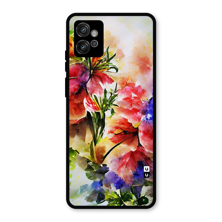 Colorful Flowers Fine Art Metal Back Case for Moto G32