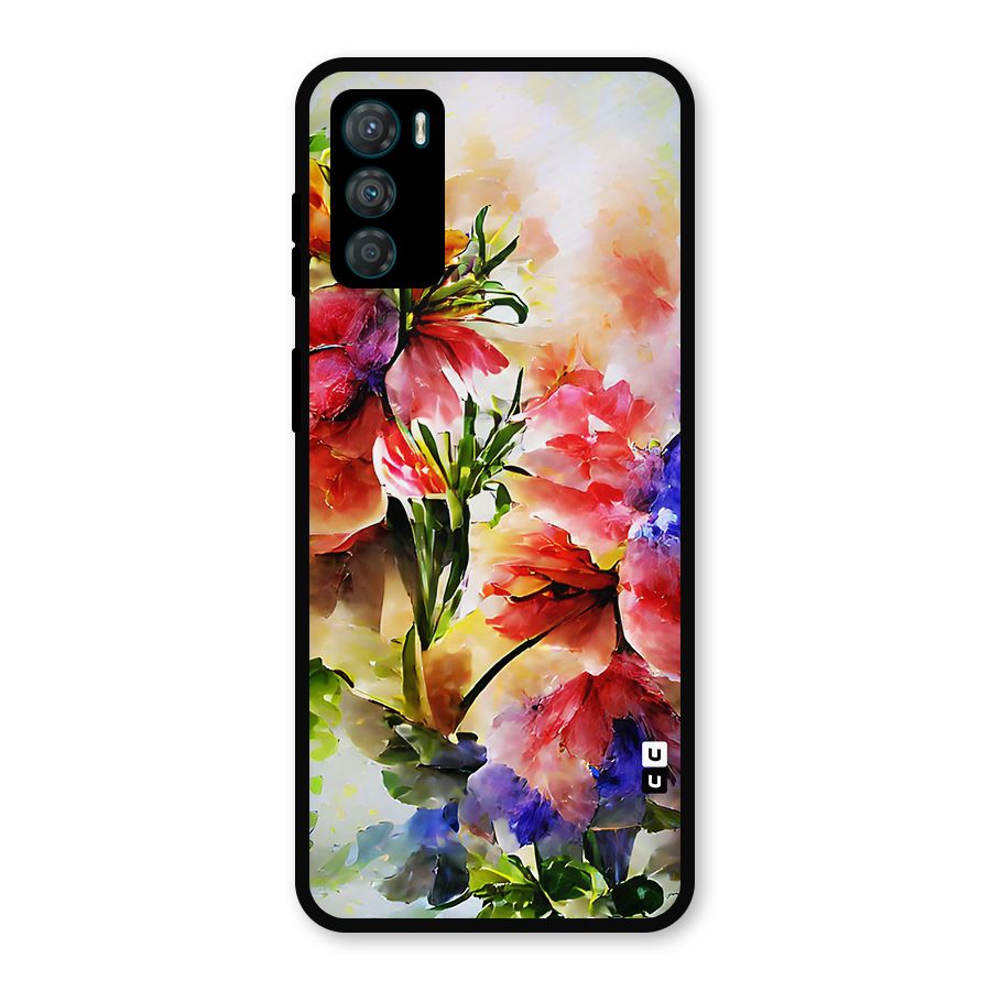 Colorful Flowers Fine Art Metal Back Case for Moto G42