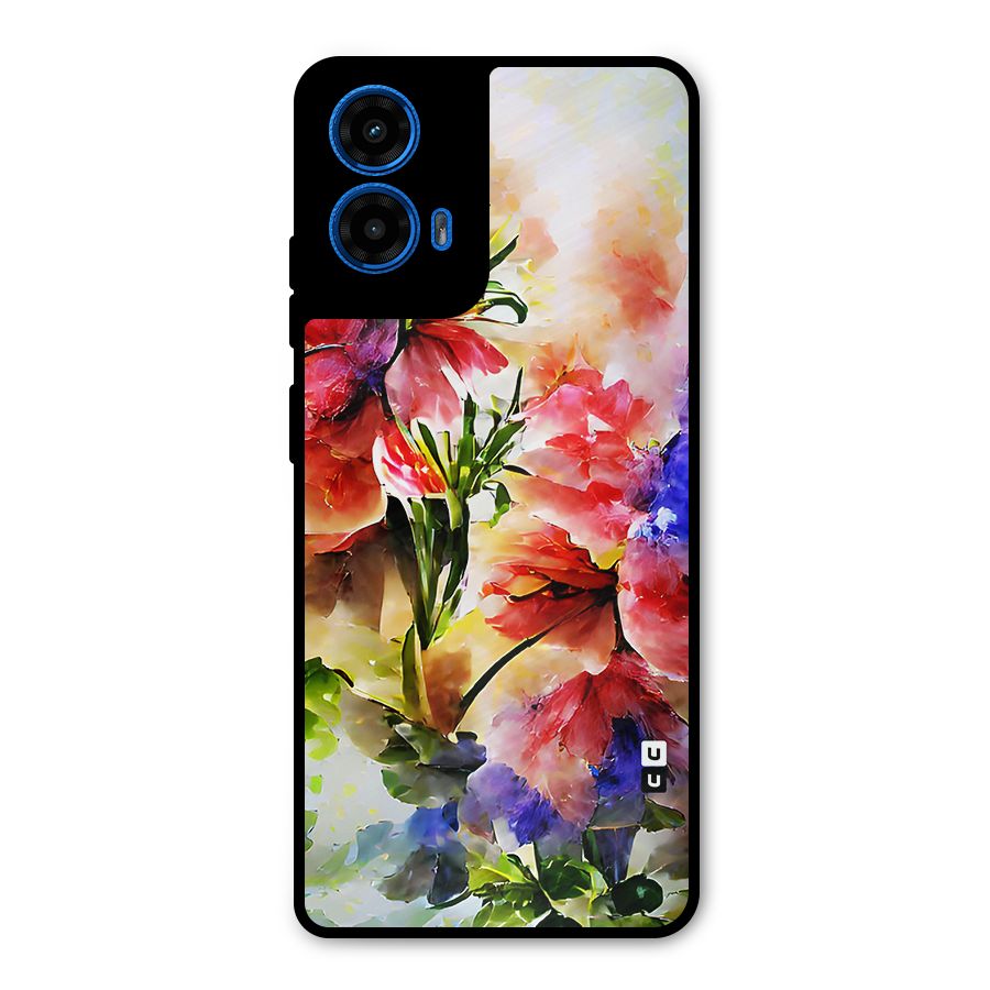 Colorful Flowers Fine Art Metal Back Case for Moto G45