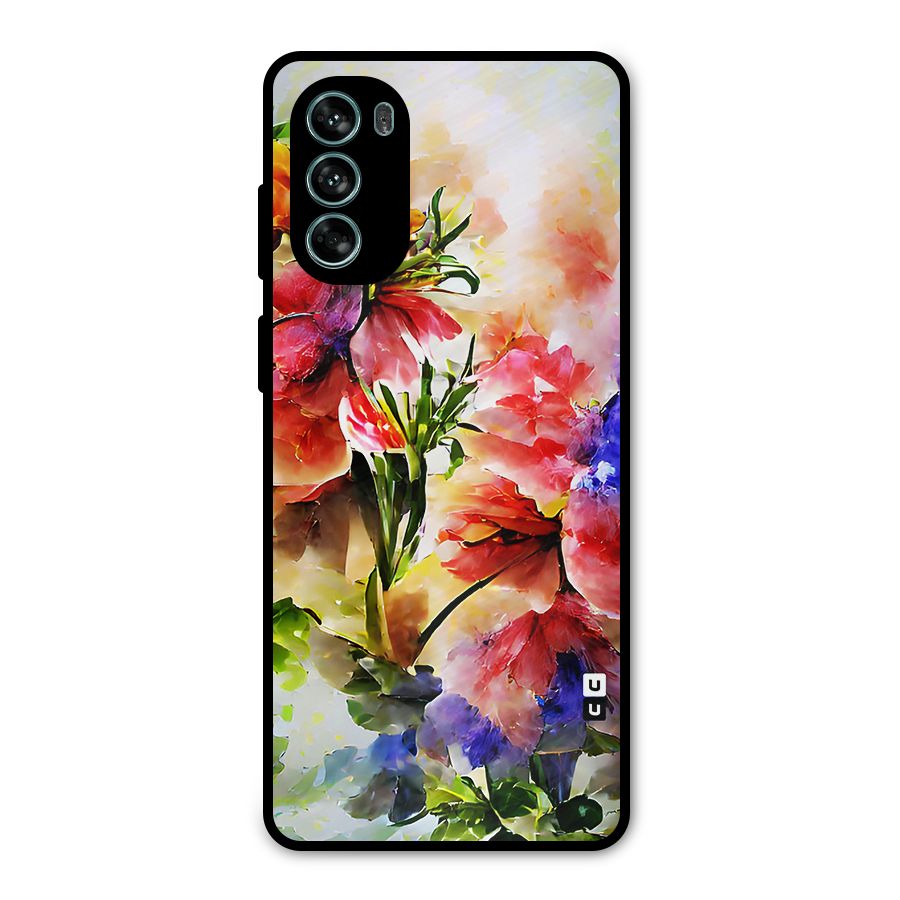 Colorful Flowers Fine Art Metal Back Case for Moto G62