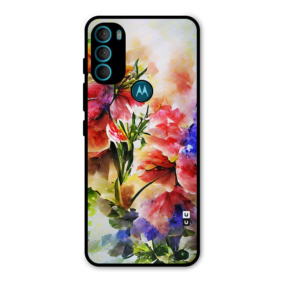 Colorful Flowers Fine Art Metal Back Case for Moto G71 5G
