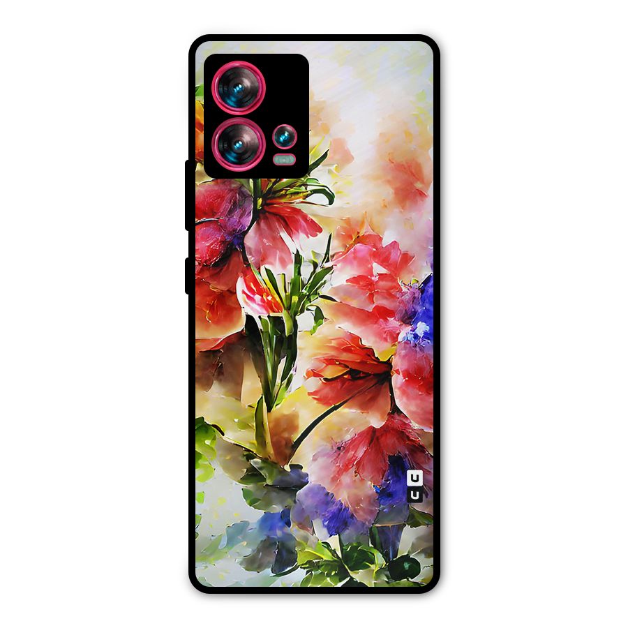 Colorful Flowers Fine Art Metal Back Case for Motorola Edge 30 Fusion