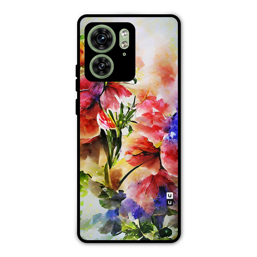 Colorful Flowers Fine Art Metal Back Case for Motorola Edge 40 5G