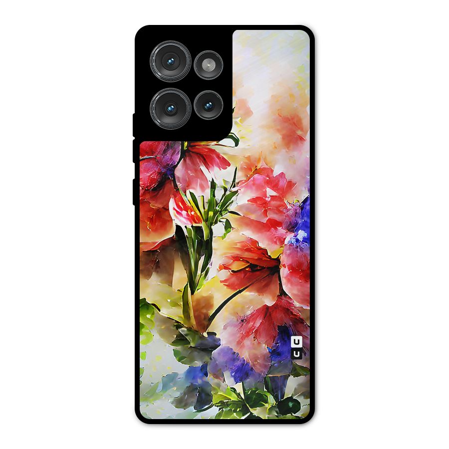 Colorful Flowers Fine Art Metal Back Case for Motorola Edge 50