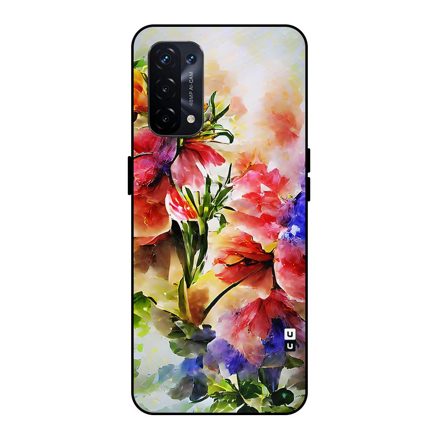 Colorful Flowers Fine Art Metal Back Case for Oppo A74 5G