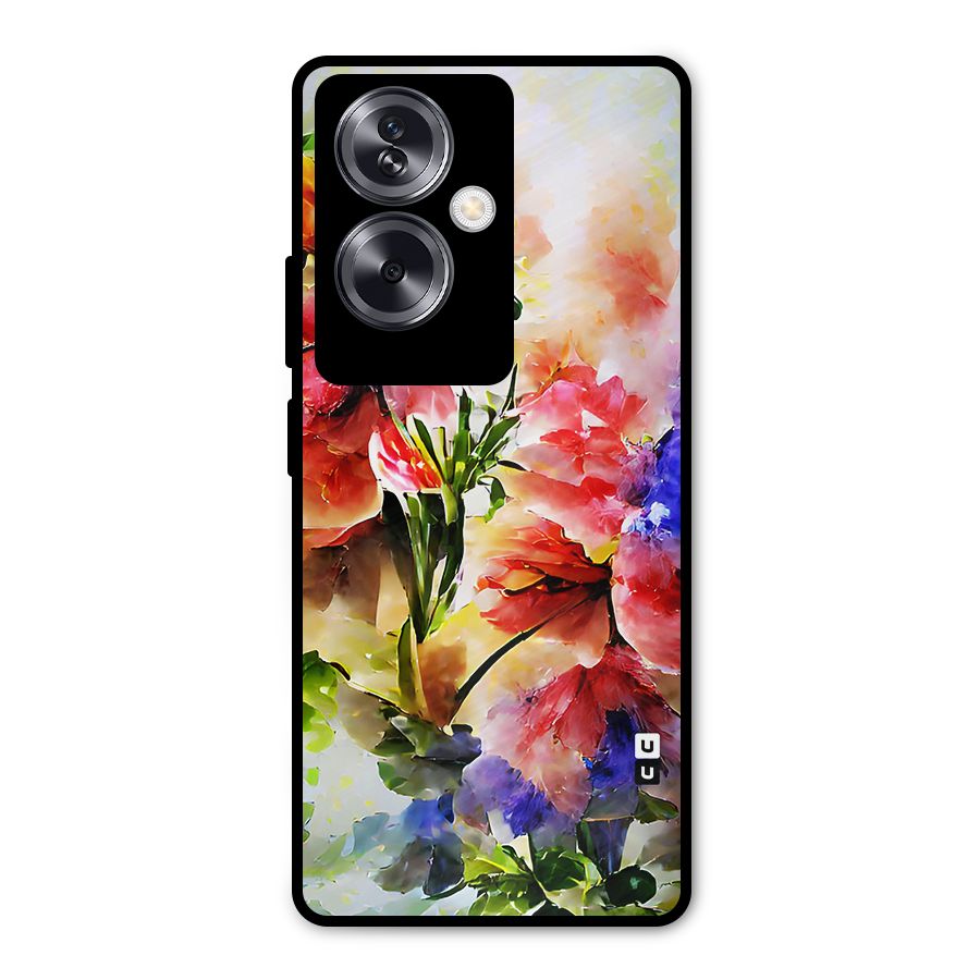 Colorful Flowers Fine Art Metal Back Case for Oppo A79 5G